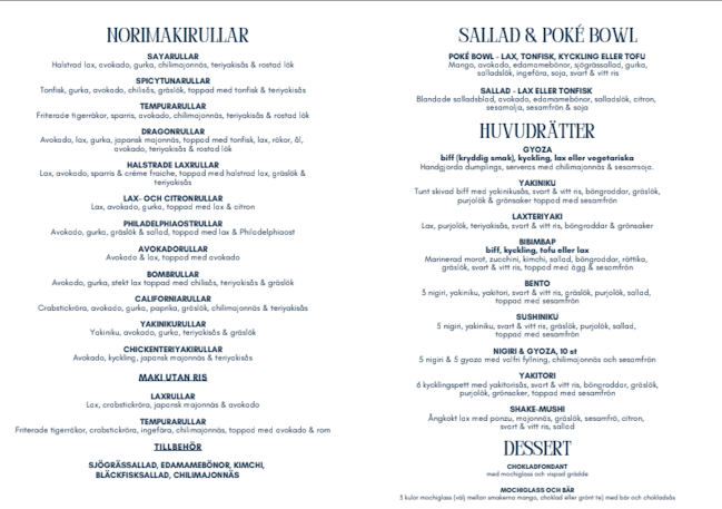 Saya Sushi - Hötorget, Stockholm city