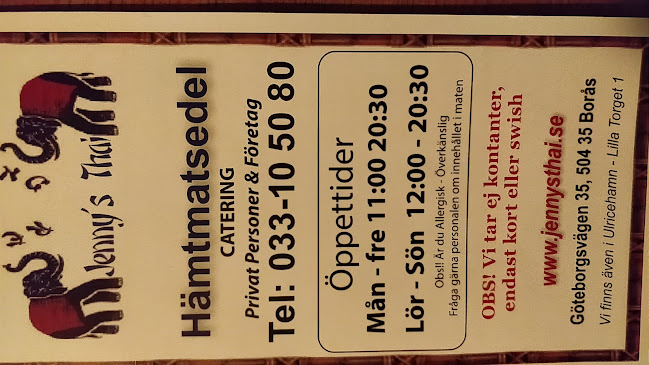 Opinii despre Jennys Thai în Borås - Gastronomi och hotellverksamhet