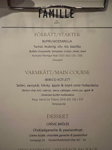 Famille - Gastronomi och hotellverksamhet