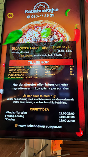 Kebabnekajse Pizzeria Open Times