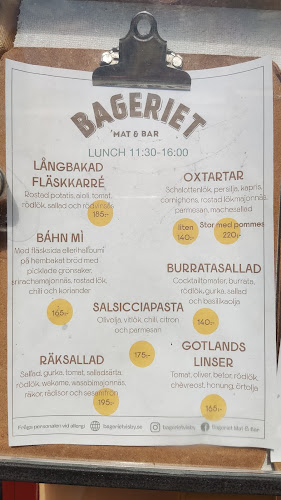 Reviews of Bageriet Mat & Bar in Visby - Gastronomi och hotellverksamhet