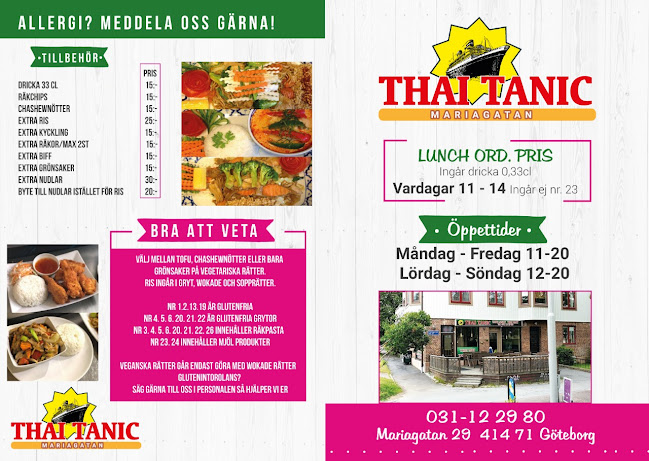 Opinii despre Thai Tanic take away în Göteborg - Gastronomi och hotellverksamhet