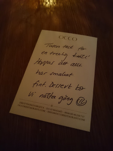 Occo Restaurant Phone number