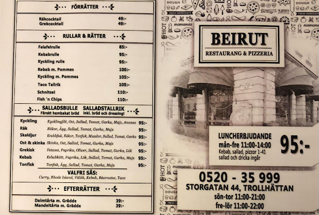 Opinii despre Restaurang & Pizzeria Beirut în Trollhättan - Gastronomi och hotellverksamhet