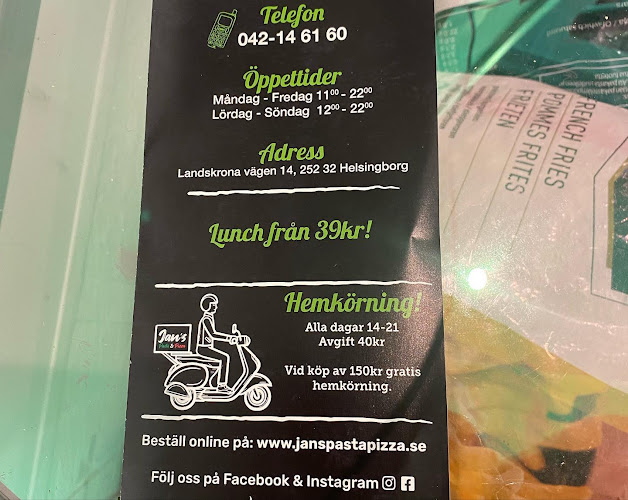 Opinii despre Jan's Pasta & Pizza Grill în Helsingborg - Gastronomi och hotellverksamhet