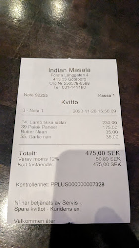Indian Masala bar - Gastronomi och hotellverksamhet