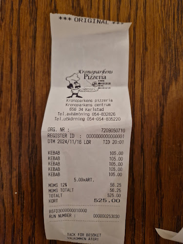 Kronoparkens Pizzeria Open Times