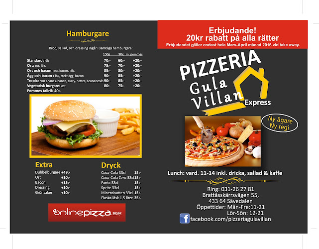 Opinii despre Pizzeria Gula Villan Express în Sävedalen - Gastronomi och hotellverksamhet