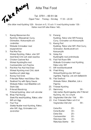 Atita Thai Food - Gastronomi och hotellverksamhet