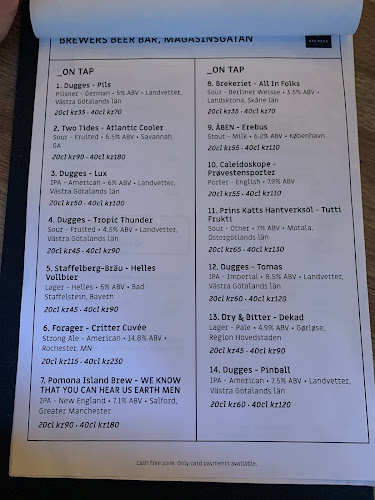 Reviews of Brewers Beer Bar Magasinsgatan in Göteborg - Gastronomi och hotellverksamhet