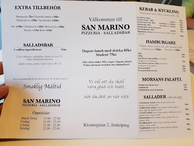 Reviews of Pizzeria San Marino in Jönköping - Gastronomi och hotellverksamhet