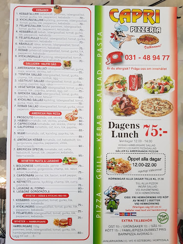 Capri pizzeria göteborg Phone number