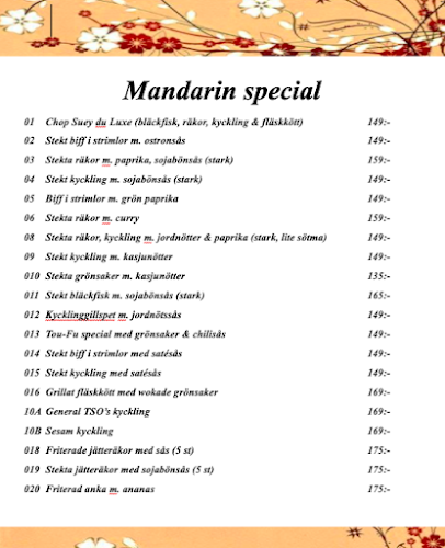 Restaurang Mandarin Phone number