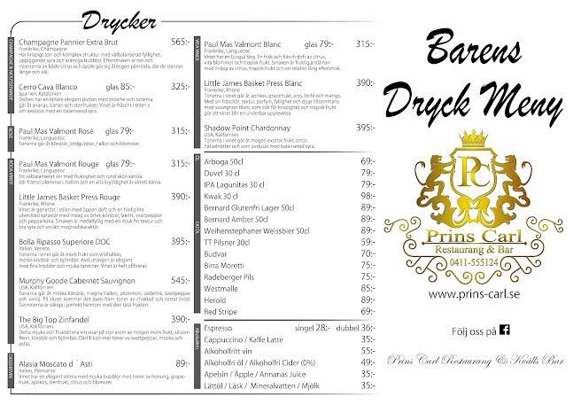 Comentarii opinii despre Prins Carl Restaurang & Kvälls Bar